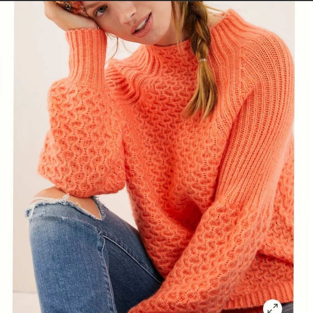 By Anthropologie Bia coral mock neck tunic sweater size medium knit